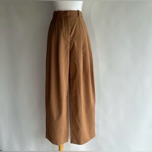COS Camel Wool Wide Leg Trousers